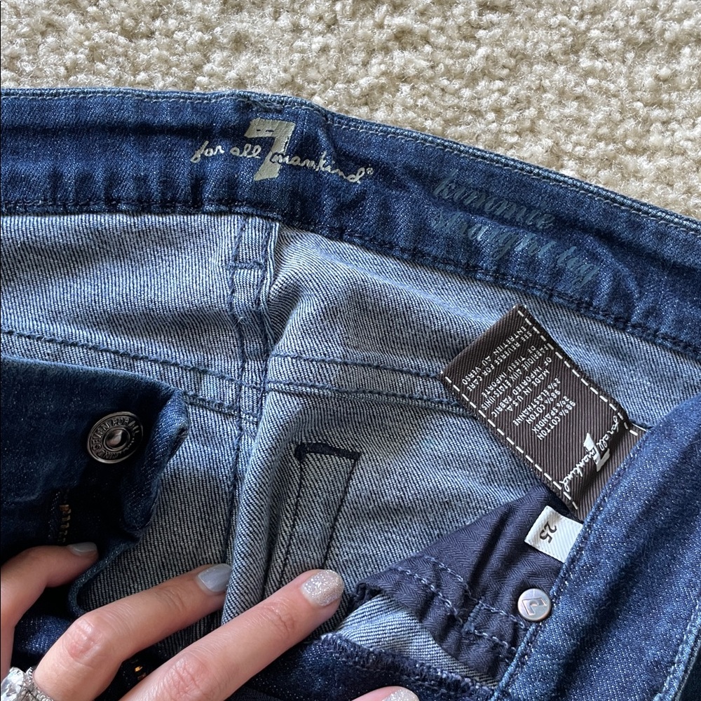 7 For All Mankind Dark and Light Blue Denim